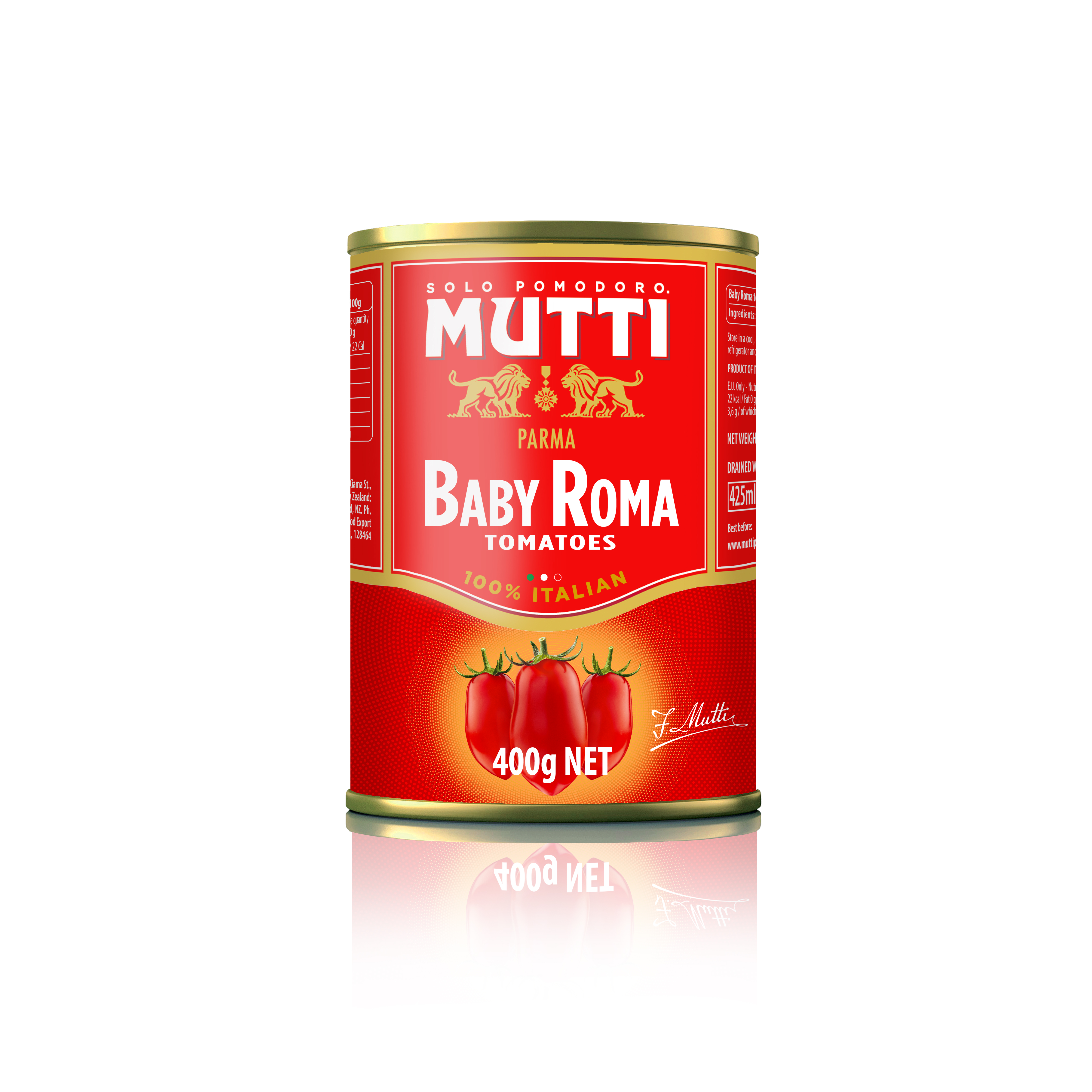Baby Roma Tomatoes-Tin 400g Mutti 400g